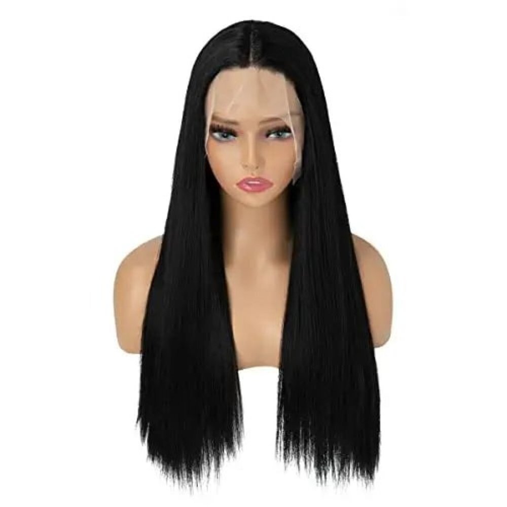 Long Straight Black Lace Front Wigs